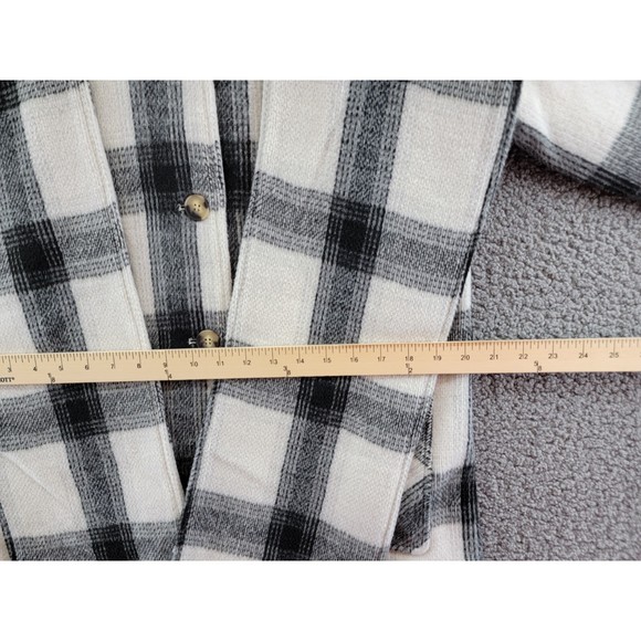 Aqua Women's Scarf Collar Coat Black/White Polyester/Wool Blend, Size S - Picture 7 of 12